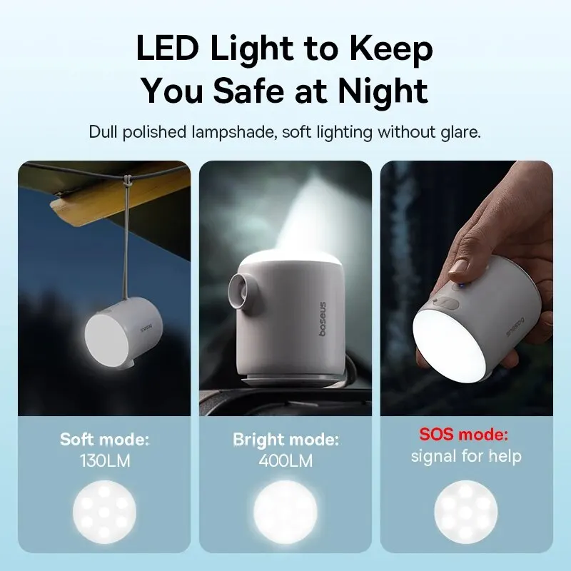 Baseus kempingowa pompka elektryczna 2w1 do materacy 🏕️