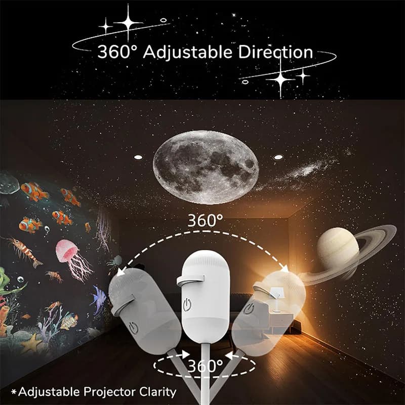 Mini projektor gwiazd 2w1 do auta/sypialni 🌌