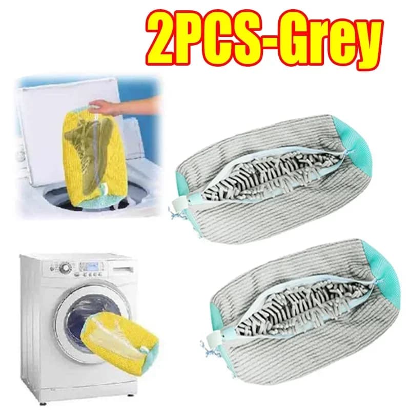 Machine Washable Shoe Washing &amp; Drying Bag with Soft Fiber - Durable Polyester Laundry Protector for Shoes Adjustable Strap