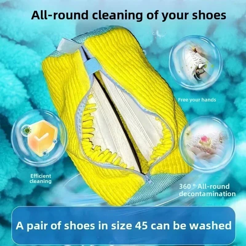 Machine Washable Shoe Washing &amp; Drying Bag with Soft Fiber - Durable Polyester Laundry Protector for Shoes Adjustable Strap
