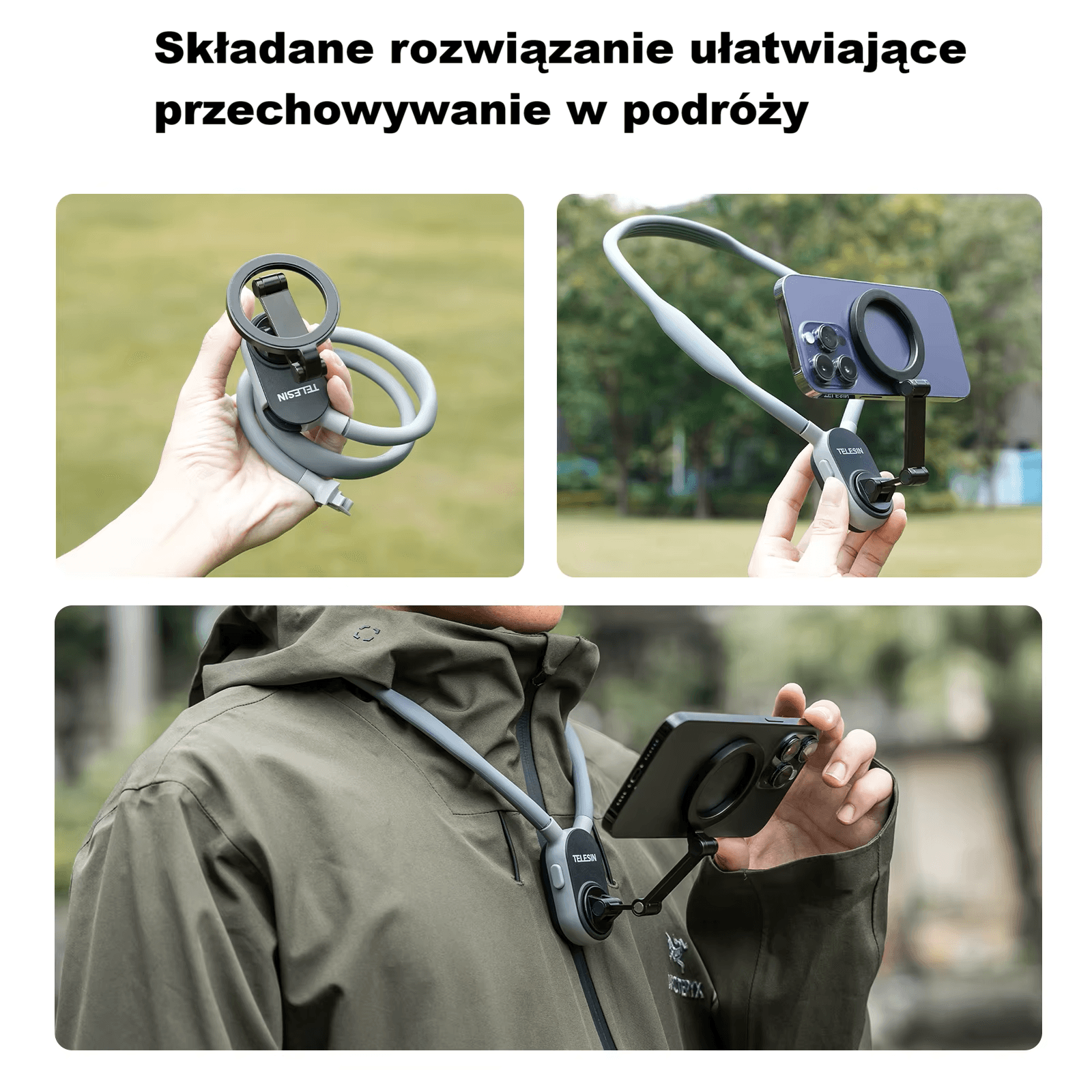Magnetyczny szybkozłączny uchwyt na szyję do smartfonów 🎥
