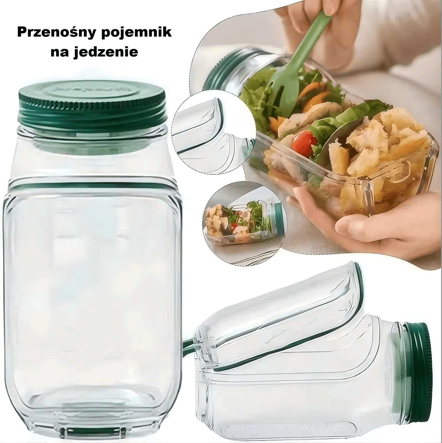 Hermetyczny pojemnik all-in-one na sałatki i owsiankę 🥗