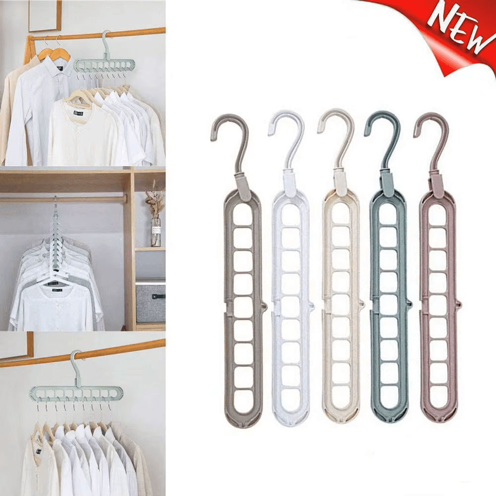 Wielofunkcyjny składany wieszak 9-otworowy oszczędzający miejsce 🧣