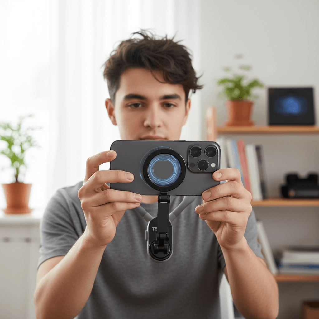 Magnetyczny szybkozłączny uchwyt na szyję do smartfonów 🎥