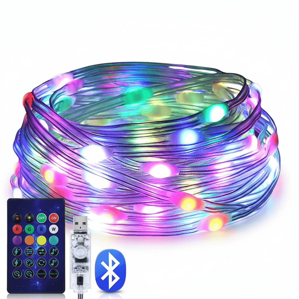 Lampki LED RGBIC Bluetooth USB, sterowane aplikacją ✨